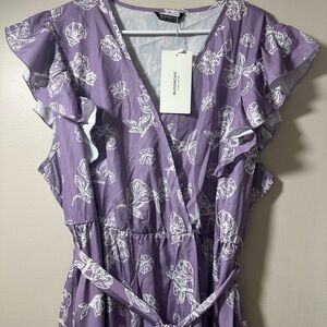 Purple Floral  Dress